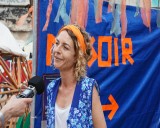 Lena Olvedi im Gespräch mit den Medien