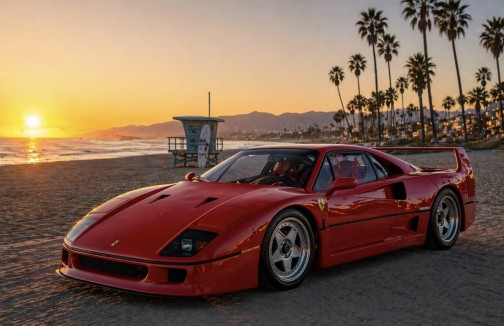 Ferrari F40 am Strand